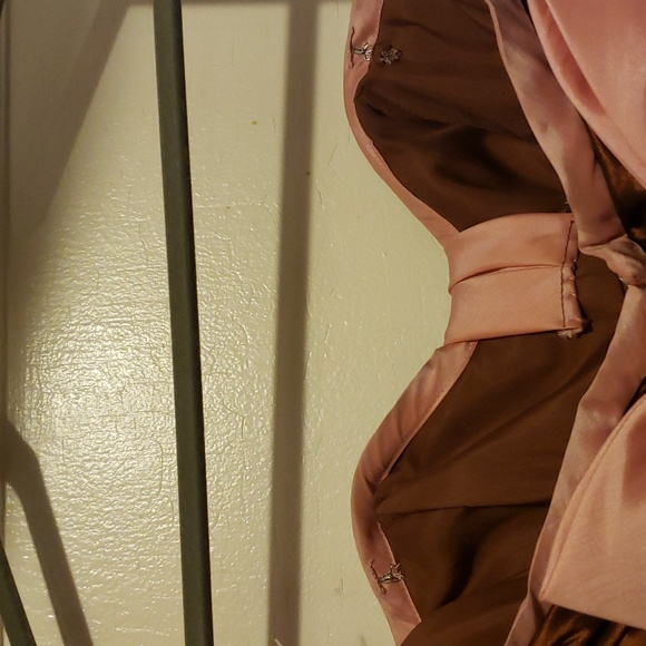 Maggie Sottero Brown and Pink Strapless Dress - Picture 6 of 13